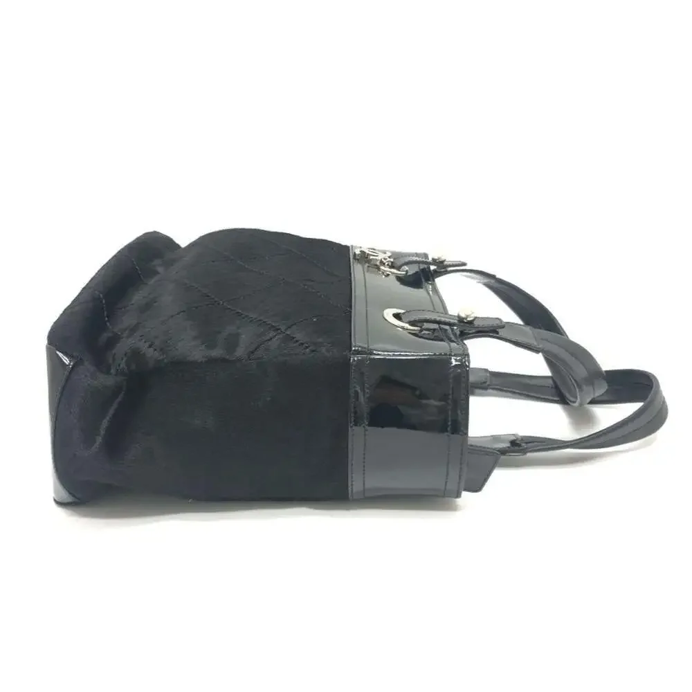 CHANEL Black Leather Logo Tote Bag